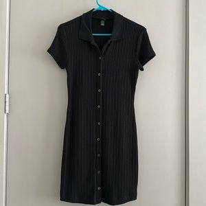 Black button up dress